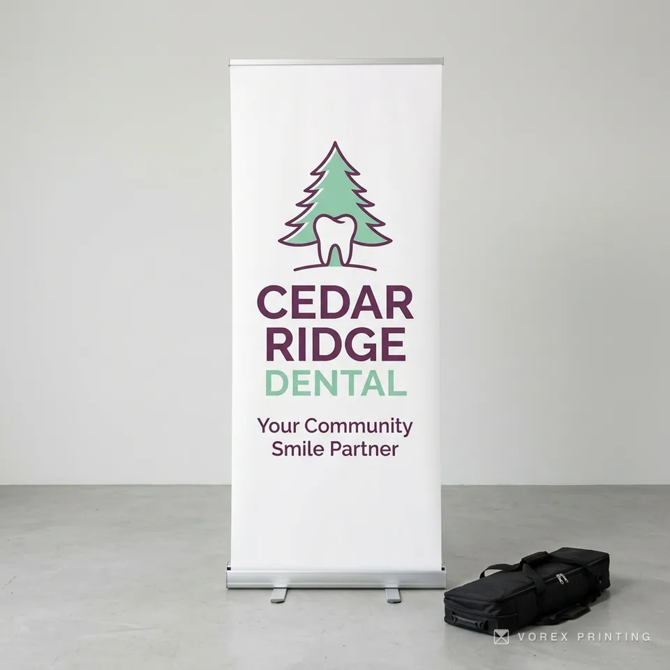 Retractable banner stand printed by Vorex Printing